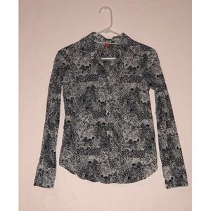 i z o d || patterned oxford blouse